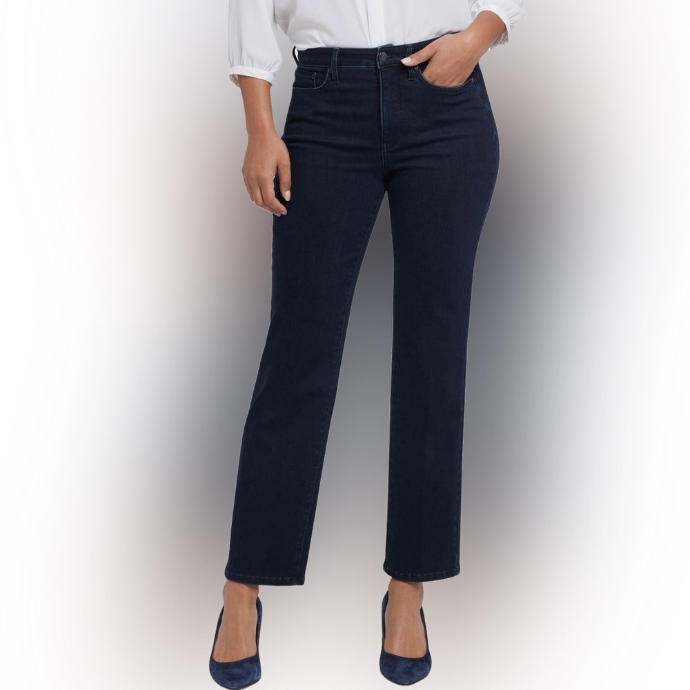 NWT 🖤NYDJ Bailey Relaxed Ankle Denim Jeans | 14 | Black | 27.5” Inseam #MFOS8301